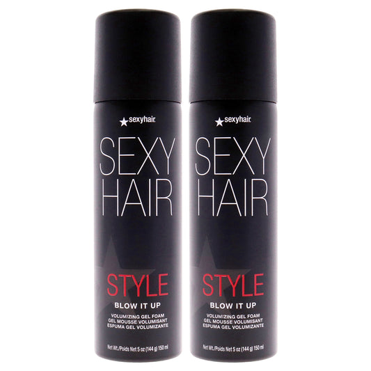 Style Sexy Hair Blow It Up Volumizing Gel Foam by Sexy Hair for Unisex - 5 oz Gel - Pack of 2