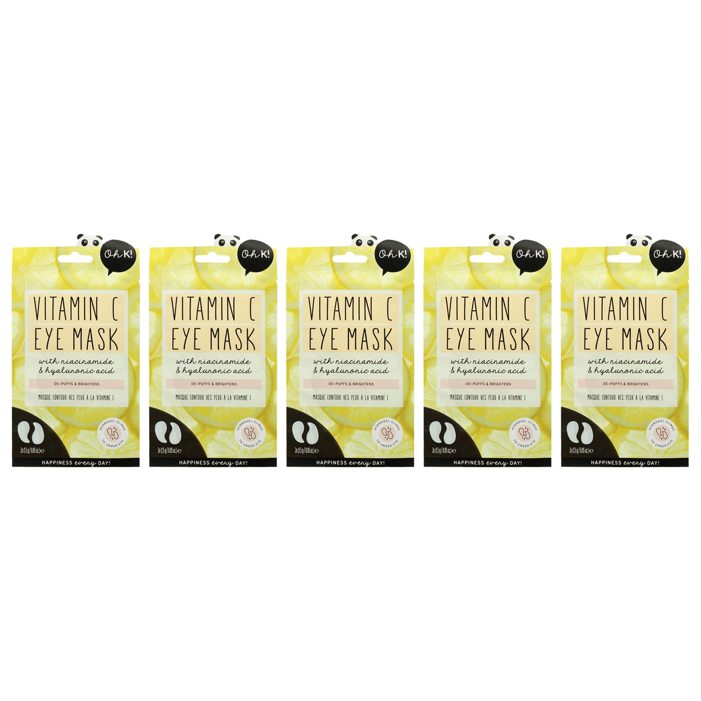 Eye Mask Kit by Oh K! for Unisex - 10 Pc Kit 5Pc Eye Mask - Ginseng and Eucalyptus, 5Pc Eye Mask - Vitamin C