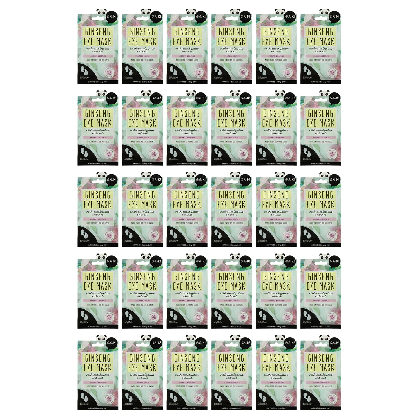 Eye Mask - Ginseng and Eucalyptus by Oh K! for Unisex - 1 Pair Mask - Pack of 30