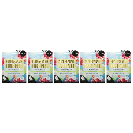 Jelly Foot Peel - Pomegranate by Oh K! for Unisex - 1 Pair Mask - Pack of 5