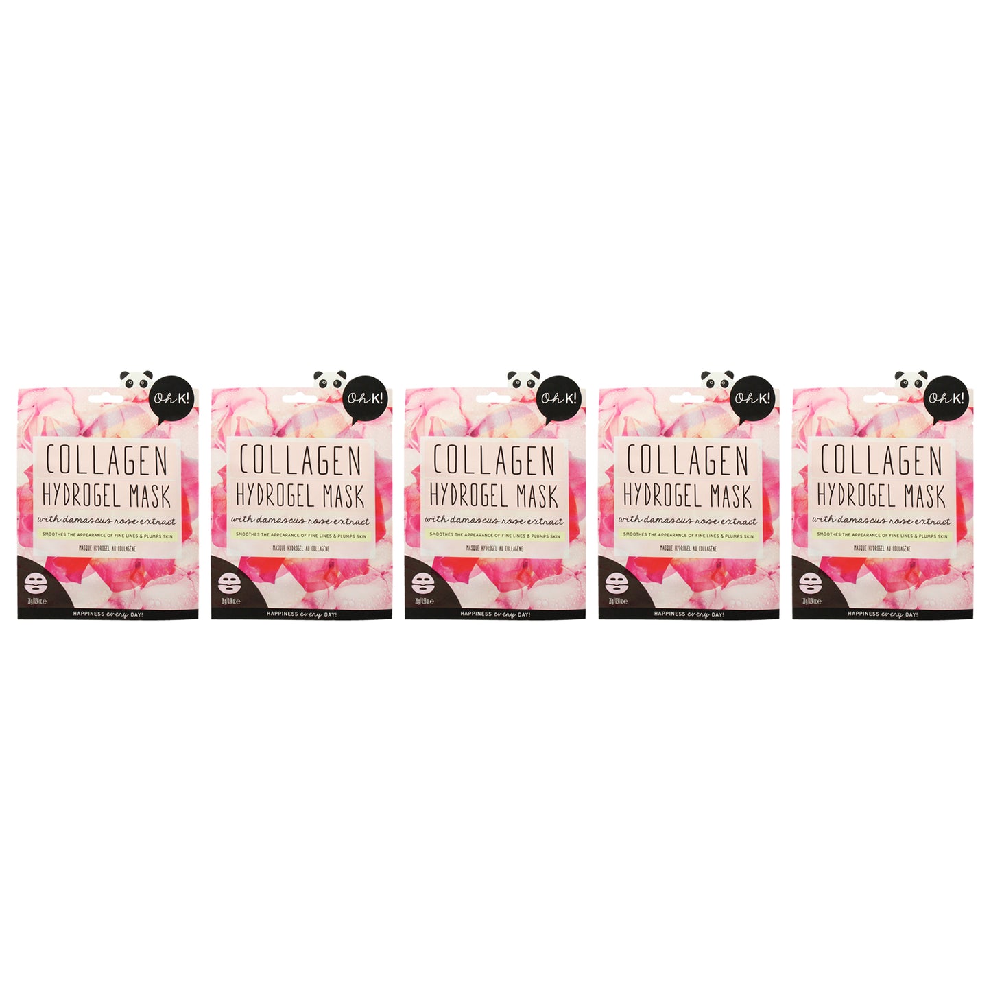 Hydrogel Sheet Mask - Collagen by Oh K! for Unisex - 1 Pc Mask - Pack of 5