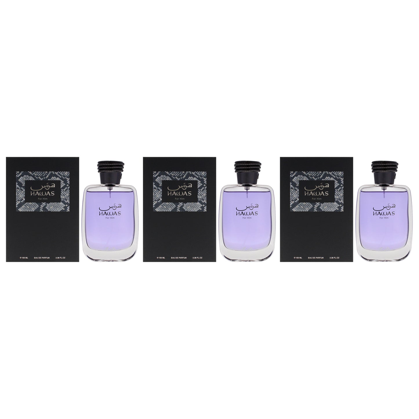 Hawas by Rasasi for Men - 3.38 oz EDP Spray - Pack of 3