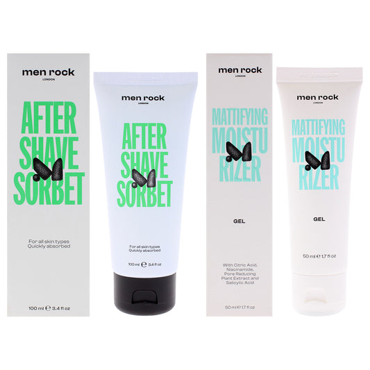 Men Rock Kit by Men Rock for Men - 2 Pc Kit 1.7oz Moisturizer, 3.4oz After Shave Sorbet
