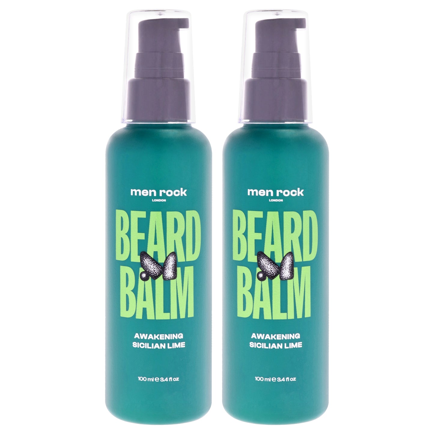 Awakening Beard Balm - Sicilian Lime by Men Rock for Men - 3.4 oz Balm - Pack of 2