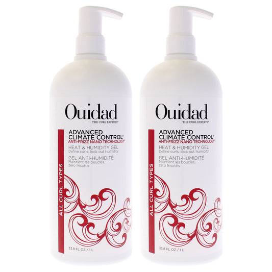 Advanced Climate Control Heat and Humidity Gel - Anti Frizz by Ouidad for Unisex - 33.8 oz Gel - Pack of 2
