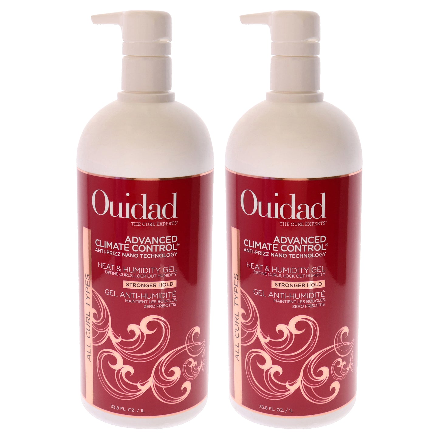 Advanced Climate Control Heat and Humidity Gel - Strong Hold by Ouidad for Unisex - 33.8 oz Gel - Pack of 2