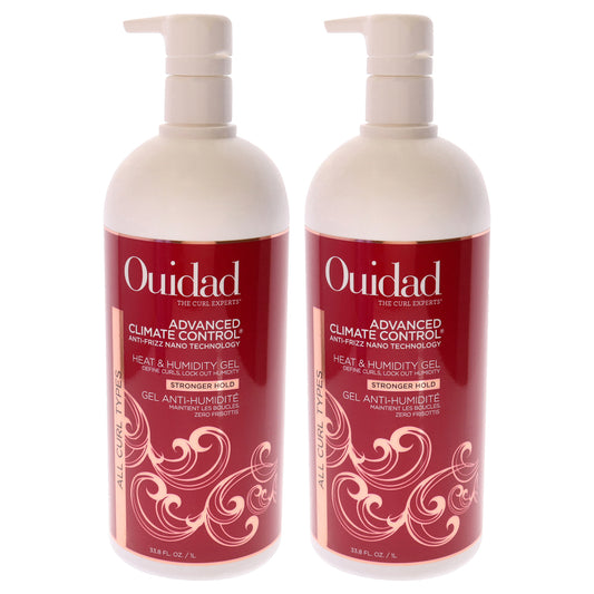 Advanced Climate Control Heat and Humidity Gel - Strong Hold by Ouidad for Unisex - 33.8 oz Gel - Pack of 2