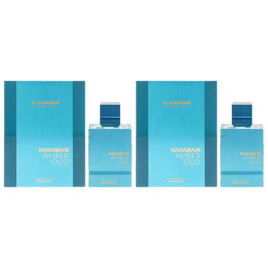 Amber Oud - Aqua Dubai Edition by Al Haramain for Unisex - 2.53 oz Extrait De Parfum Spray - Pack of 2