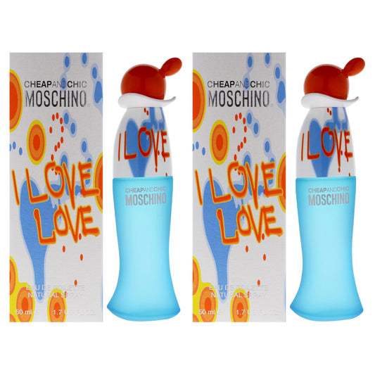 I Love Love Cheap and Chic by Moschino for Women - 1.7 oz EDT Spray - Pack of 2