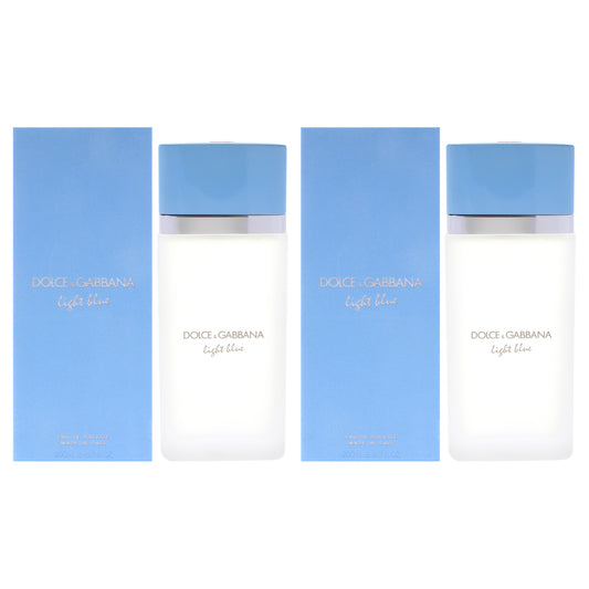 Light Blue by Dolce and Gabbana for Women - 6.7 oz EDT Spray (Refillable) - Pack of 2