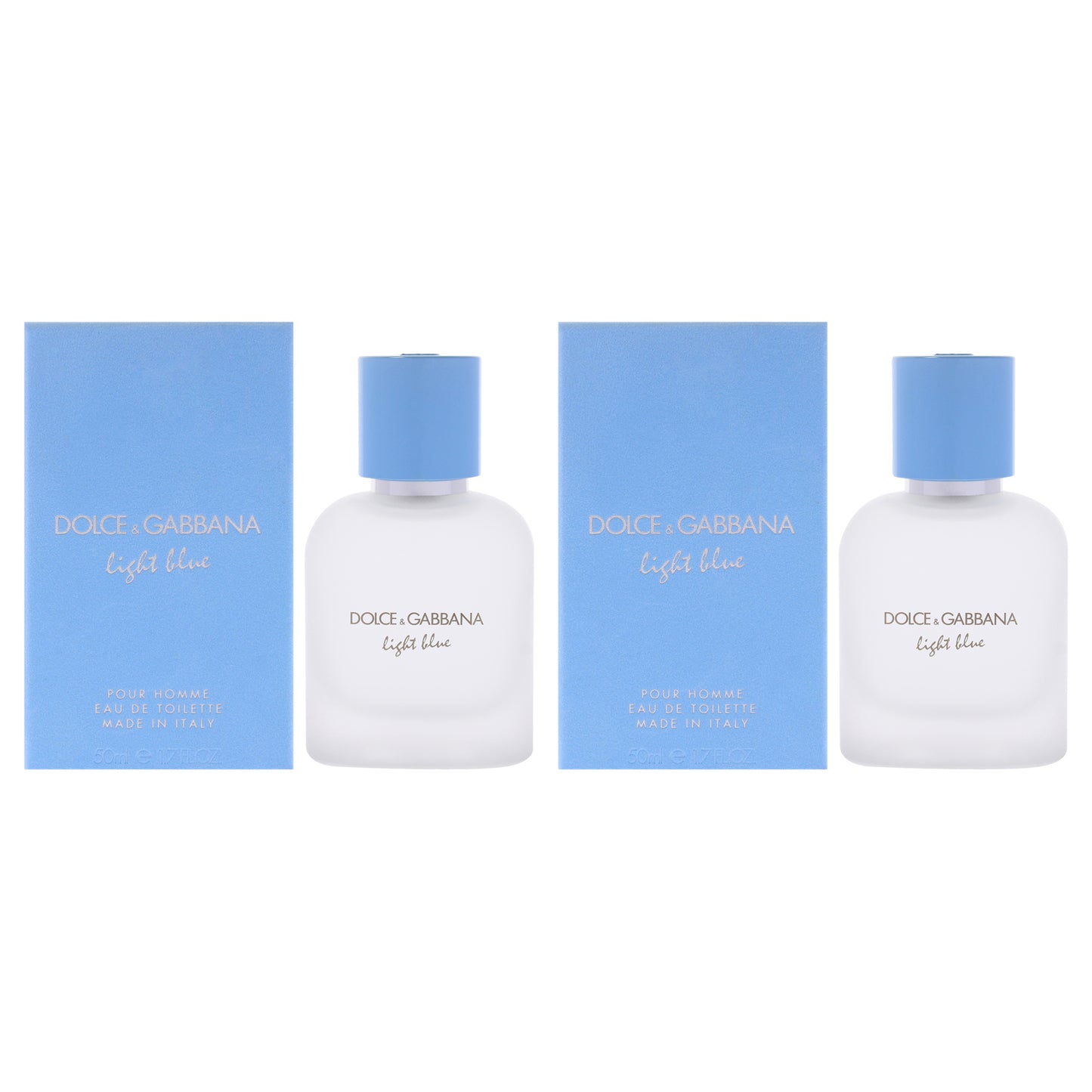 Light Blue by Dolce and Gabbana for Men - 1.7 oz EDT Spray - Pack of 2