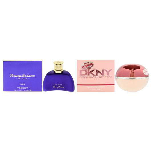 Tommy Bahama and Donna Karan Kit by Various Designers for Unisex - 2 Pc Kit 3.4oz St Kitts EDC Spray, 3.4oz DKNY Be Tempted Eau So Blush EDP Spray
