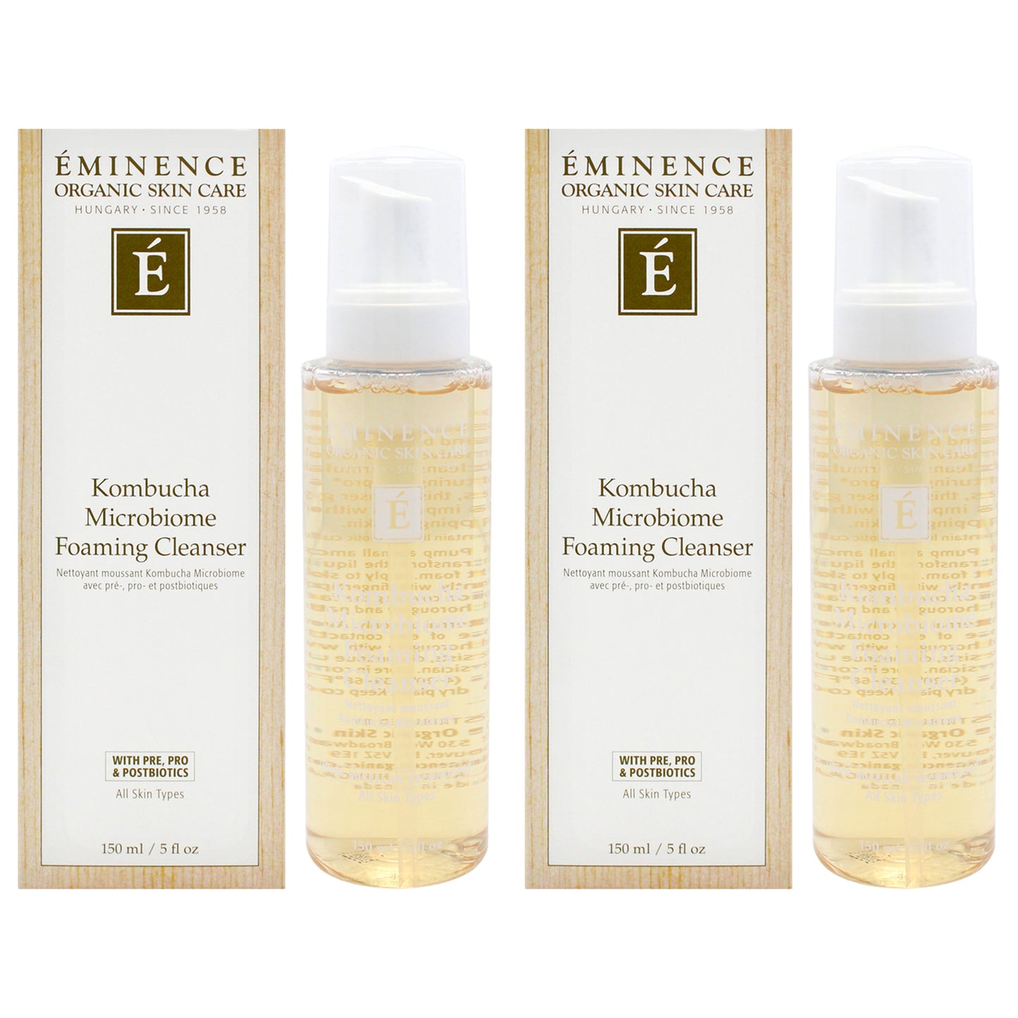Kombucha Microbiome Foaming Cleanser by Eminence for Unisex - 5 oz Cleanser - Pack of 2