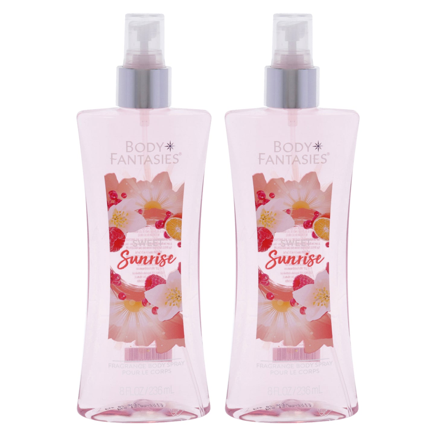 Sweet Sunrise by Body Fantasies for Women - 8 oz Body Spray - Pack of 2