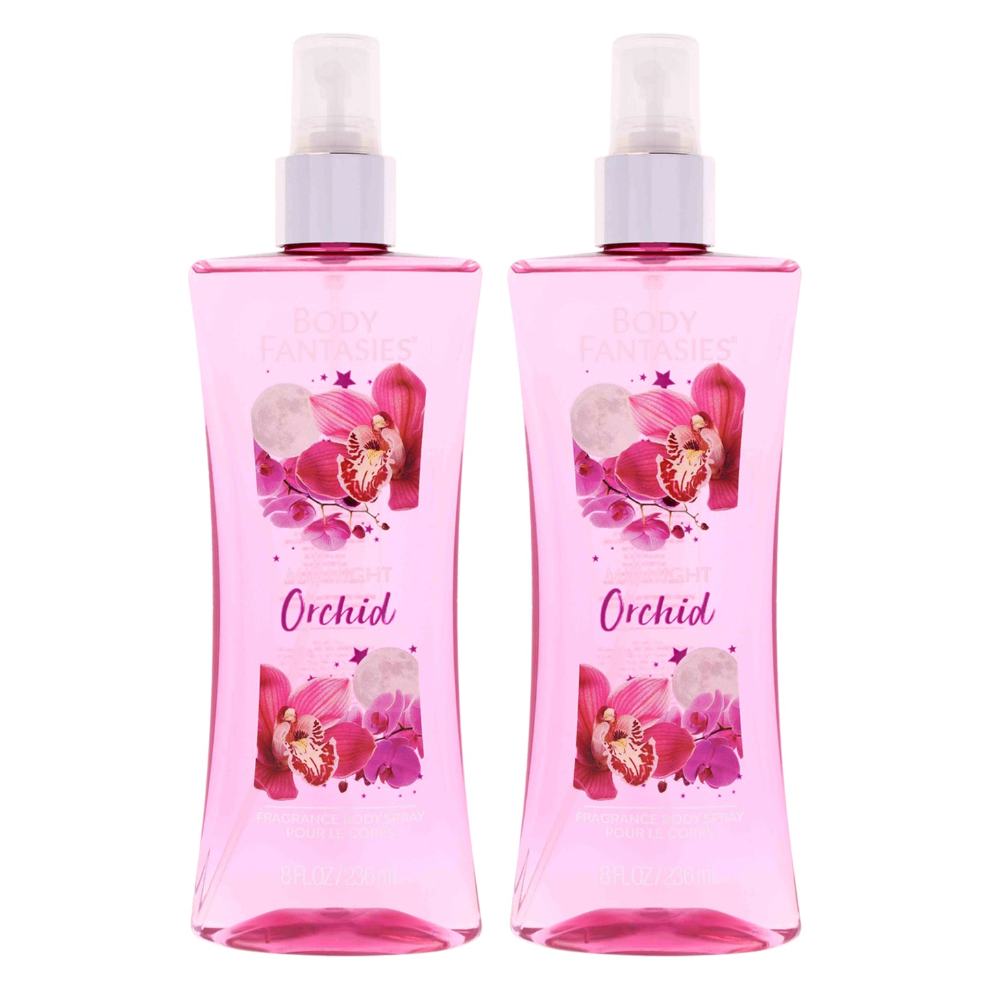 Midnight Orchid by Body Fantasies for Women - 8 oz Body Spray - Pack of 2