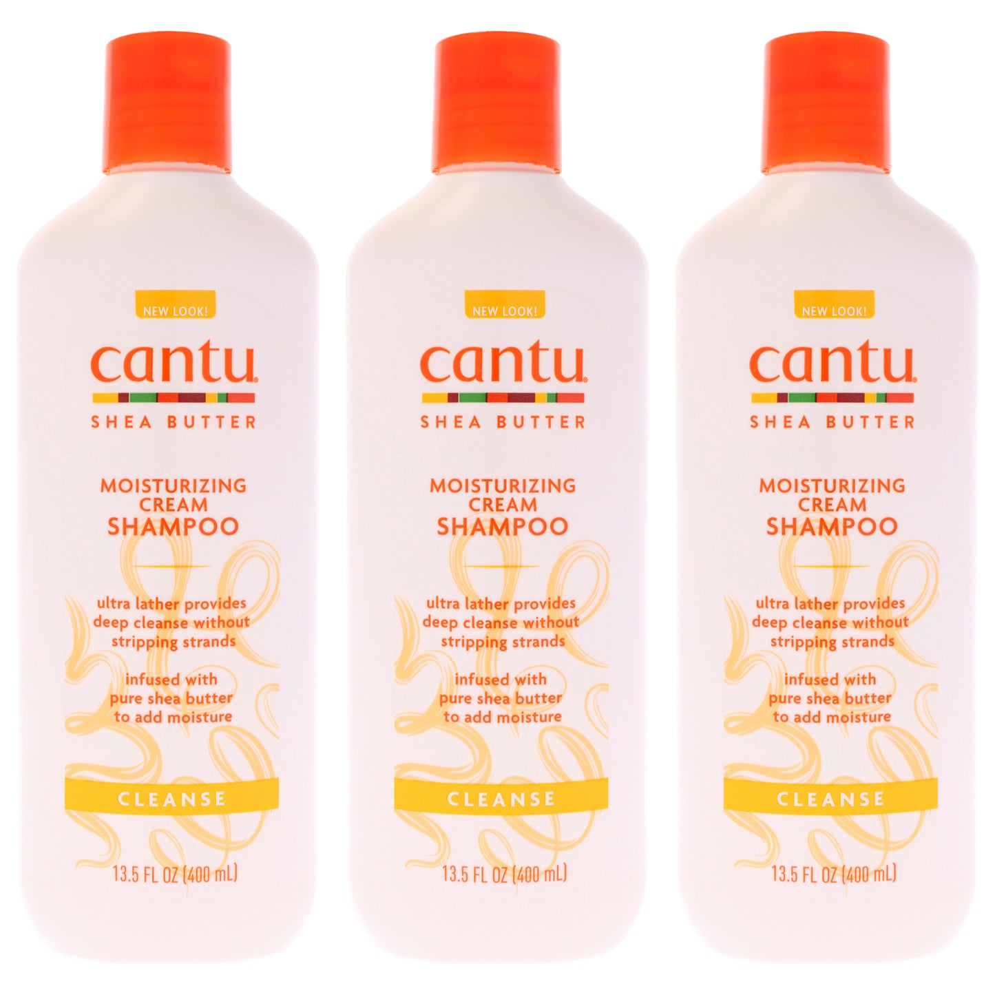 Shea Butter Moisturizing Cream Shampoo by Cantu for Unisex - 13.5 oz Shampoo - Pack of 3