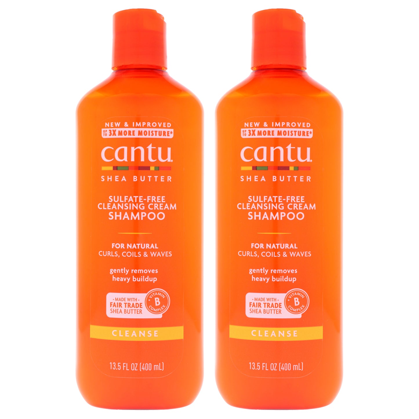 Shea Butter Sulfate free Cleansing Cream Shampoo by Cantu for Unisex - 13.5 oz Shampoo - Pack of 2