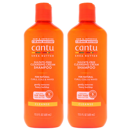 Shea Butter Sulfate free Cleansing Cream Shampoo by Cantu for Unisex - 13.5 oz Shampoo - Pack of 2