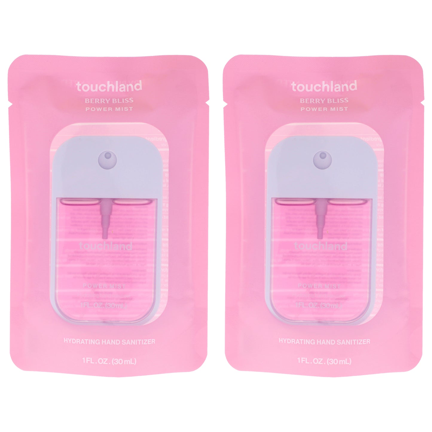Power Mist Hydrating Hand Sanitizer - Berry Bliss by Touchland for Unisex - 1 oz Hand Sanitizer - Pack of 2