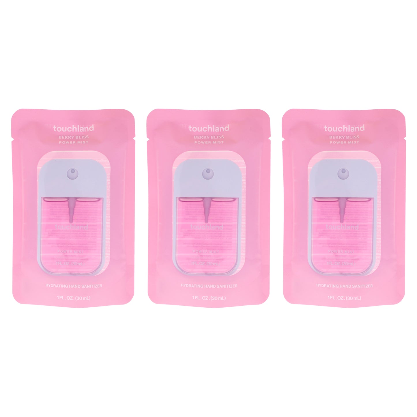 Power Mist Hydrating Hand Sanitizer - Berry Bliss by Touchland for Unisex - 1 oz Hand Sanitizer - Pack of 3