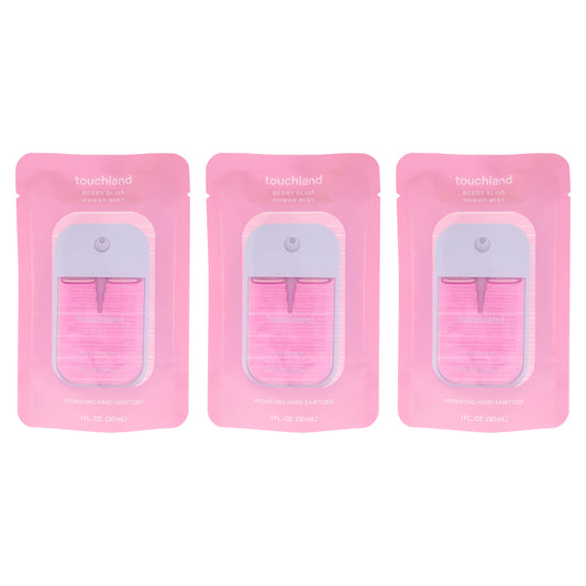 Power Mist Hydrating Hand Sanitizer - Berry Bliss by Touchland for Unisex - 1 oz Hand Sanitizer - Pack of 3