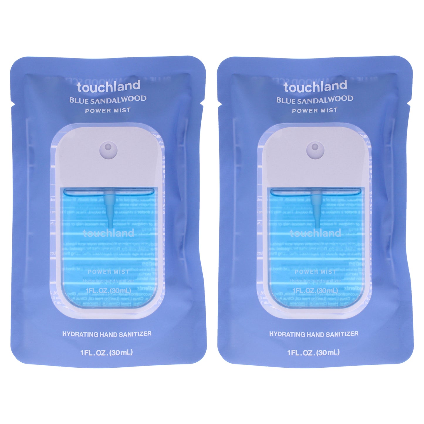 Power Mist Hydrating Hand Sanitizer - Blue Sandalwood by Touchland for Unisex - 1 oz Hand Sanitizer - Pack of 2