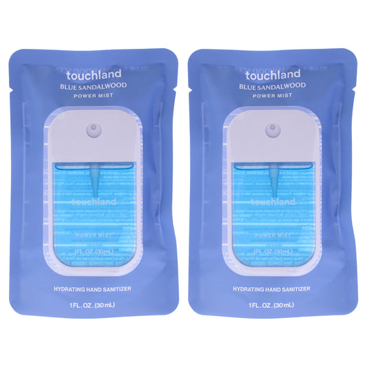 Power Mist Hydrating Hand Sanitizer - Blue Sandalwood by Touchland for Unisex - 1 oz Hand Sanitizer - Pack of 2