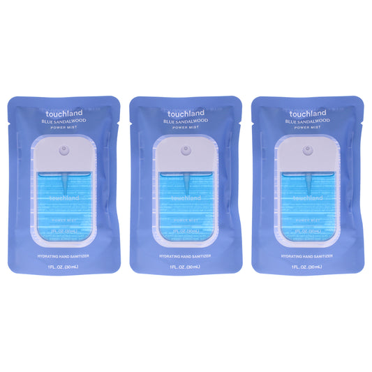 Power Mist Hydrating Hand Sanitizer - Blue Sandalwood by Touchland for Unisex - 1 oz Hand Sanitizer - Pack of 3