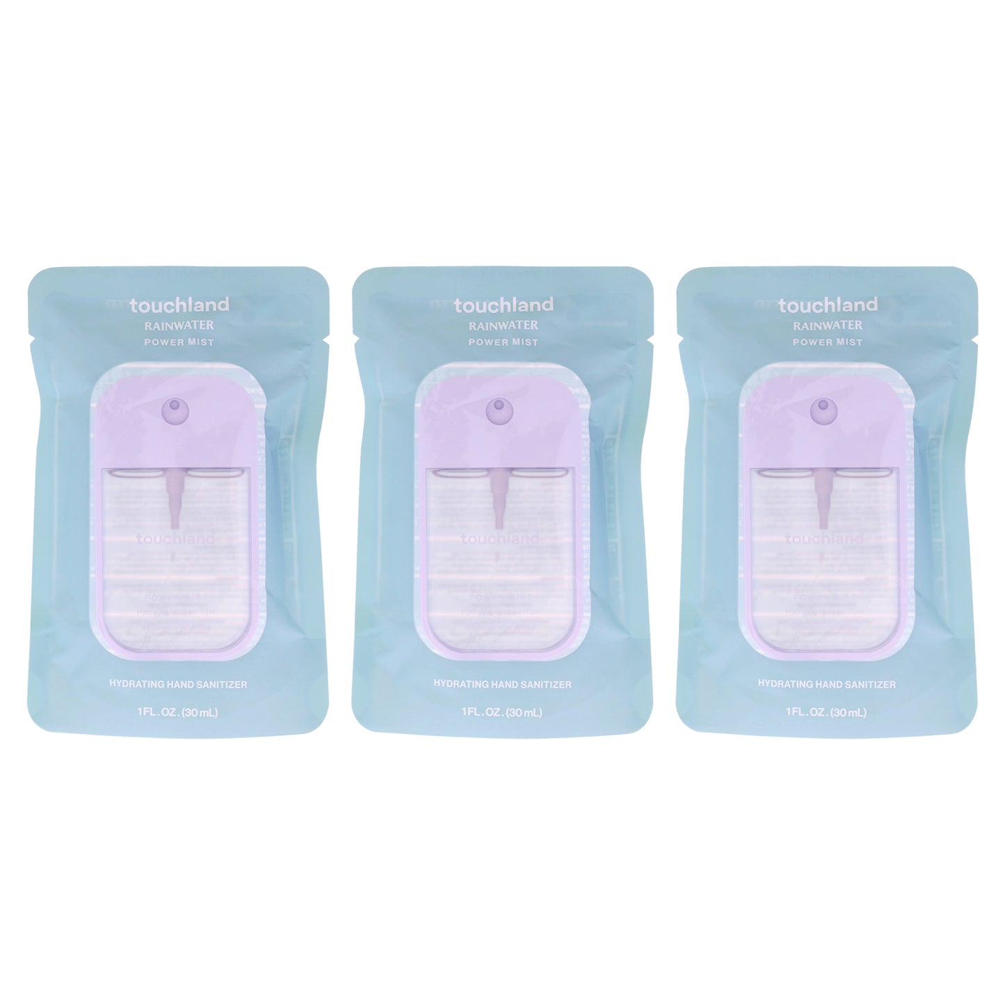 Power Mist Hydrating Hand Sanitizer - Rainwater by Touchland for Unisex - 1 oz Hand Sanitizer - Pack of 3