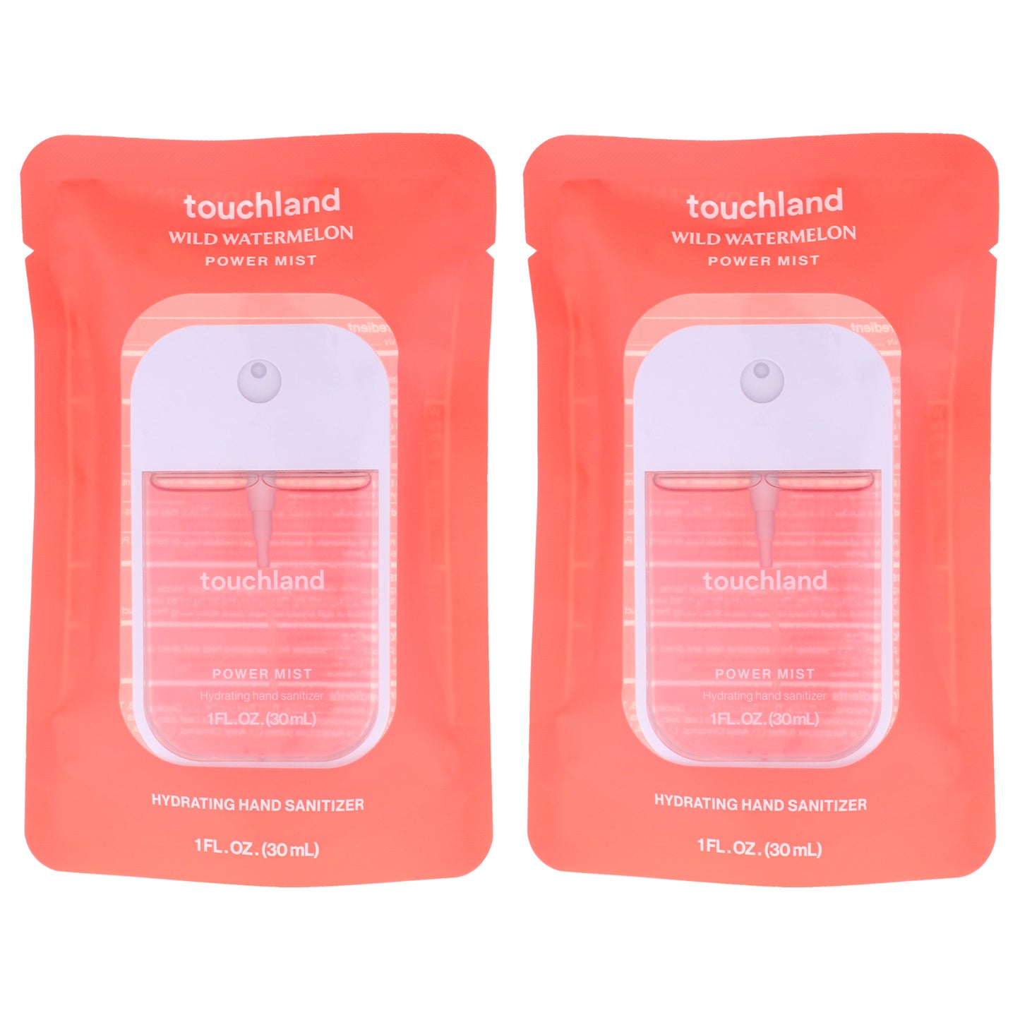 Power Mist Hydrating Hand Sanitizer - Wild Watermelon by Touchland for Unisex - 1 oz Hand Sanitizer - Pack of 2