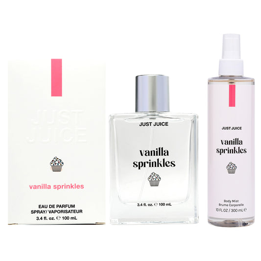Vanilla Sprinkles Kit by Just Juice for Unisex 2 Pc Kit 3.4oz EDP Spray, 10oz Body Spray