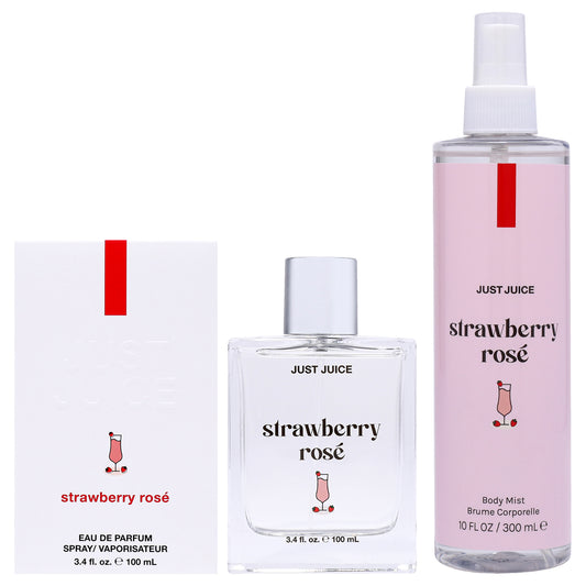 Strawberry Rose Kit by Just Juice for Unisex 2 Pc Kit 3.4oz EDP Spray, 10oz Body Spray