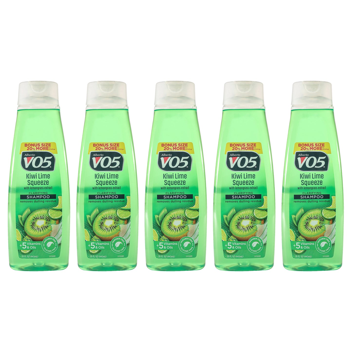 Clarifying Kiwi Lime Squeeze Shampoo by Alberto VO5 for Unisex - 15 oz Shampoo - Pack of 5