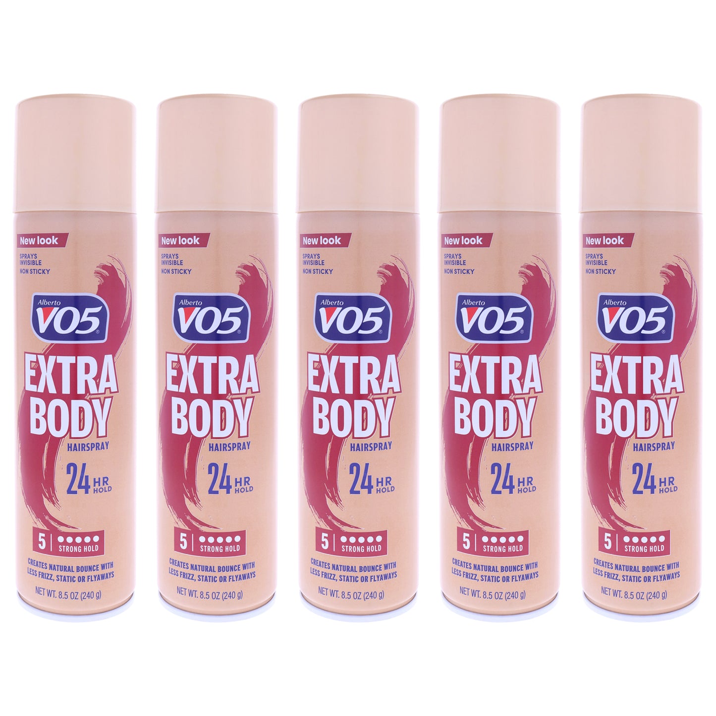 Crystal Clear Extra Body Hair Spray by Alberto VO5 for Unisex - 8.5 oz Hair Spray - Pack of 5