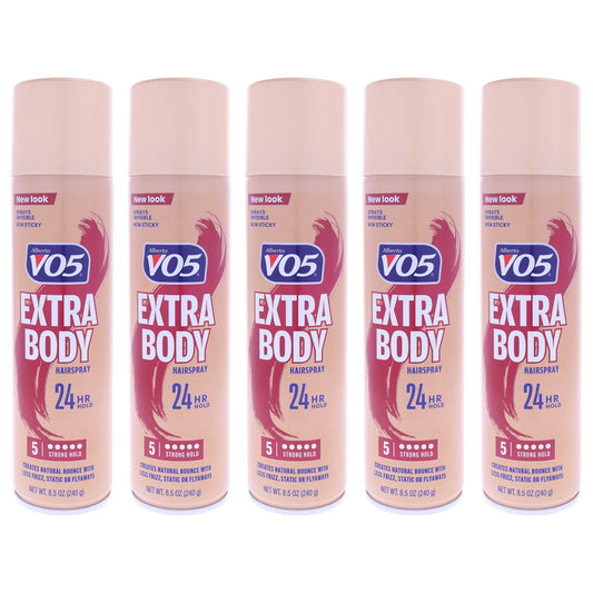Crystal Clear Extra Body Hair Spray by Alberto VO5 for Unisex - 8.5 oz Hair Spray - Pack of 5