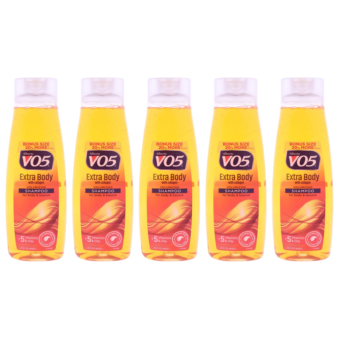 Extra Body Volumizing Shampoo by Alberto VO5 for Unisex - 15 oz Shampoo - Pack of 5