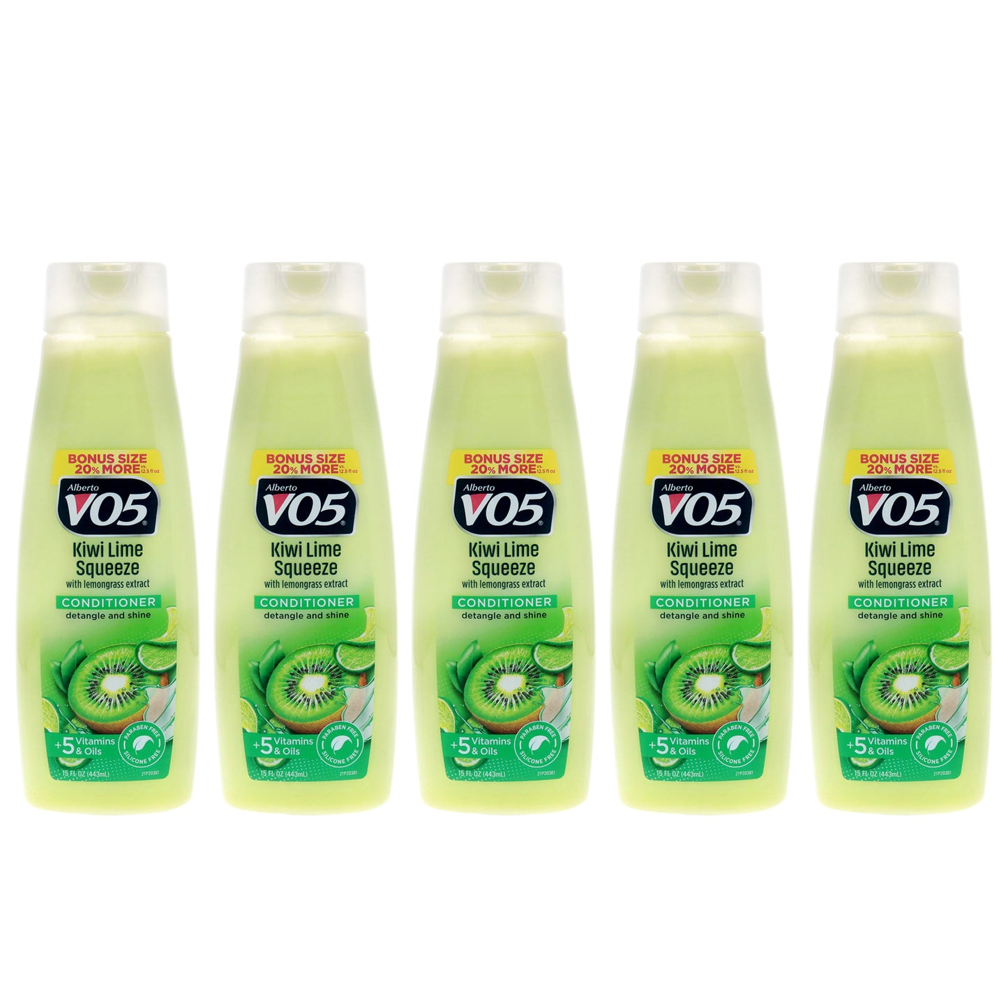 Herbal Escapes Kiwi Lime Squeeze Conditioner by Alberto VO5 for Unisex - 15 oz Conditioner - Pack of 5