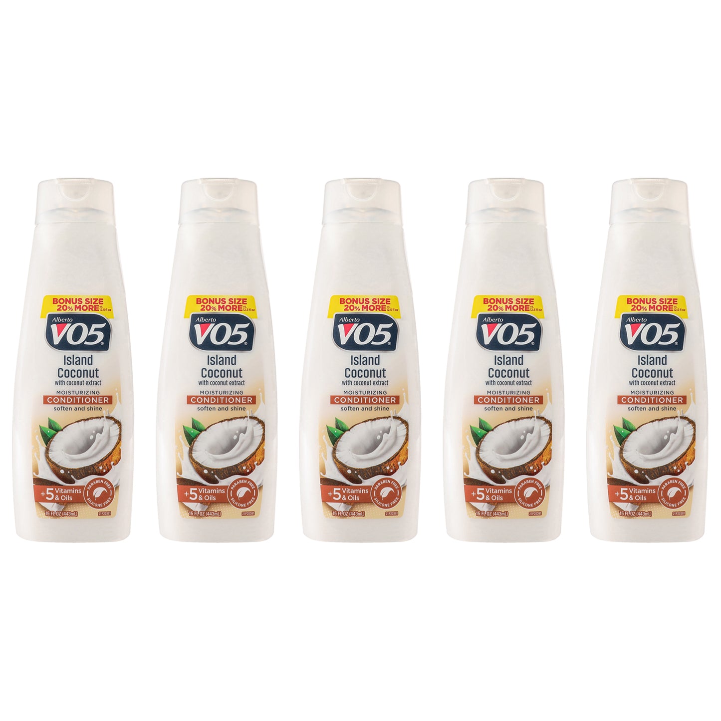 Moisturizing Island Coconut Conditioner by Alberto VO5 for Unisex - 15 oz Conditioner - Pack of 5