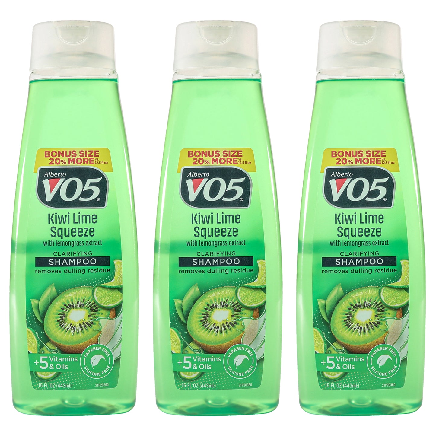 Clarifying Kiwi Lime Squeeze Shampoo by Alberto VO5 for Unisex - 15 oz Shampoo - Pack of 3