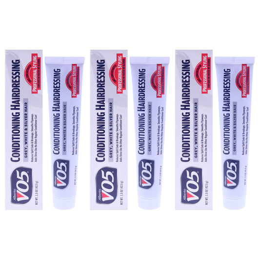 Conditioning Hairdressing - Gray White Silver Blonde Hair by Alberto VO5 for Unisex - 1.5 oz Conditioner - Pack of 3