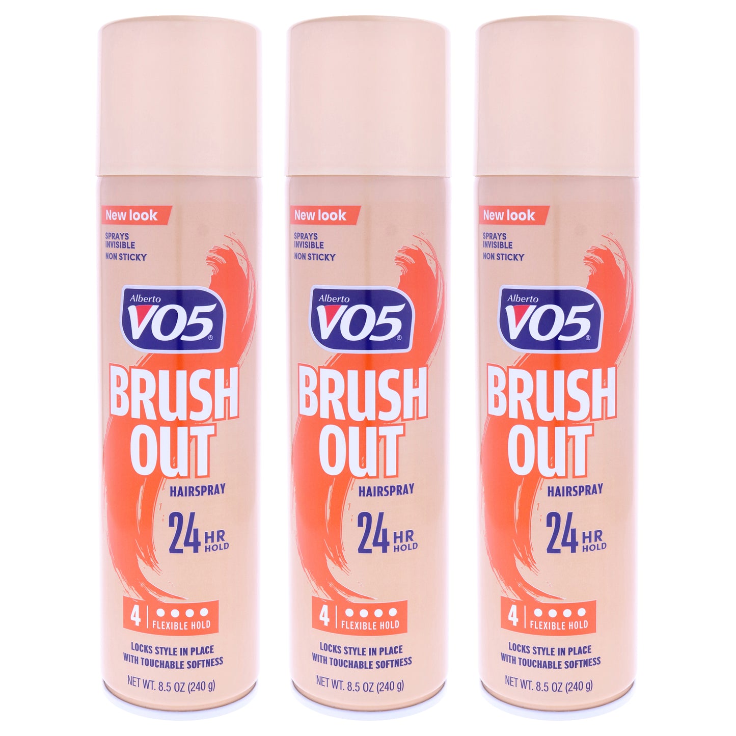 Crystal Clear Brush Out Hair Spray by Alberto VO5 for Unisex - 8.5 oz Hair Spray - Pack of 3