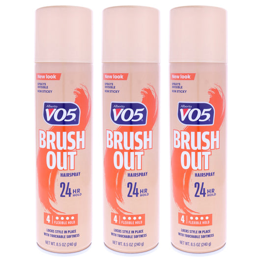 Crystal Clear Brush Out Hair Spray by Alberto VO5 for Unisex - 8.5 oz Hair Spray - Pack of 3