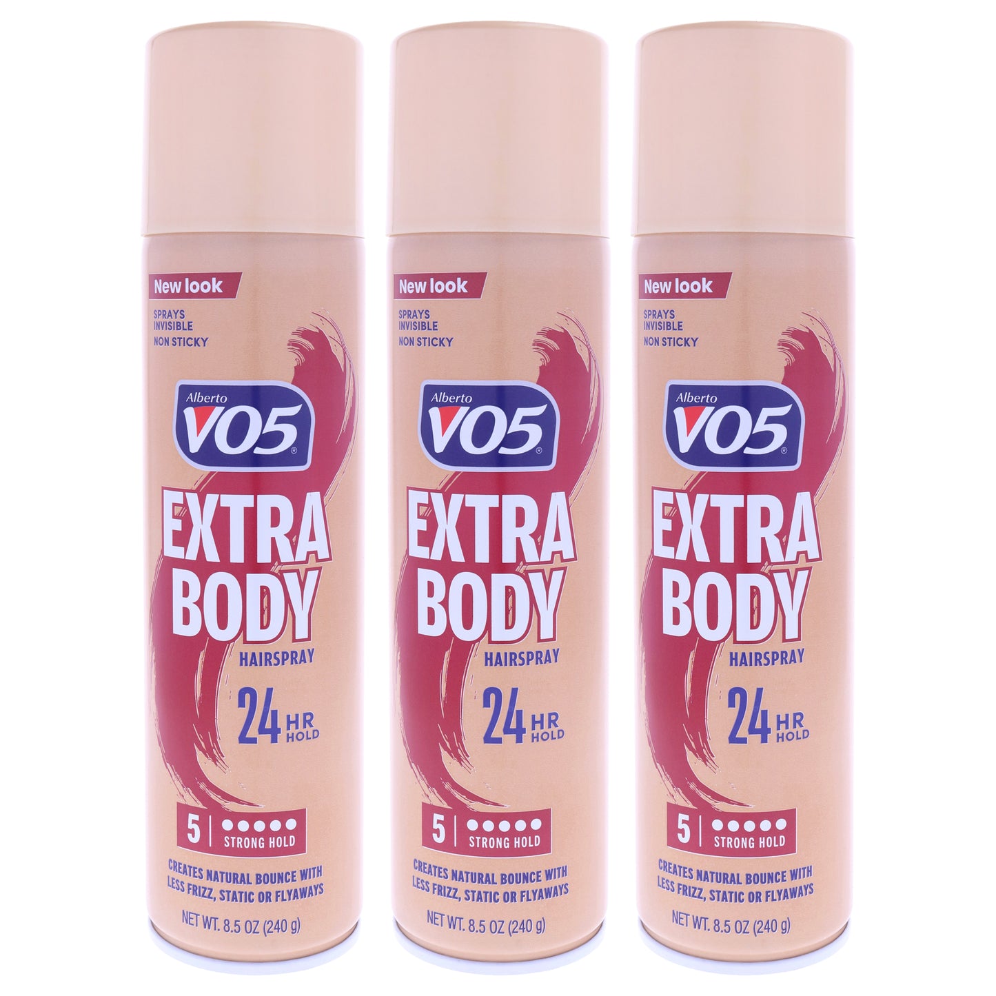 Crystal Clear Extra Body Hair Spray by Alberto VO5 for Unisex - 8.5 oz Hair Spray - Pack of 3