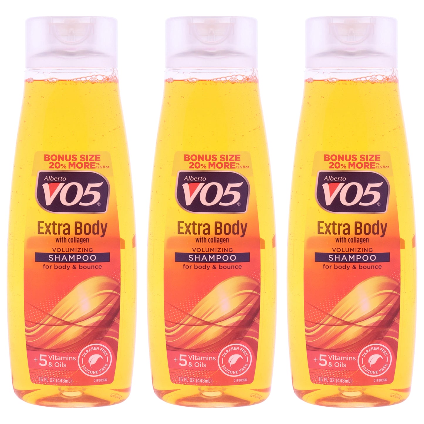 Extra Body Volumizing Shampoo by Alberto VO5 for Unisex - 15 oz Shampoo - Pack of 3