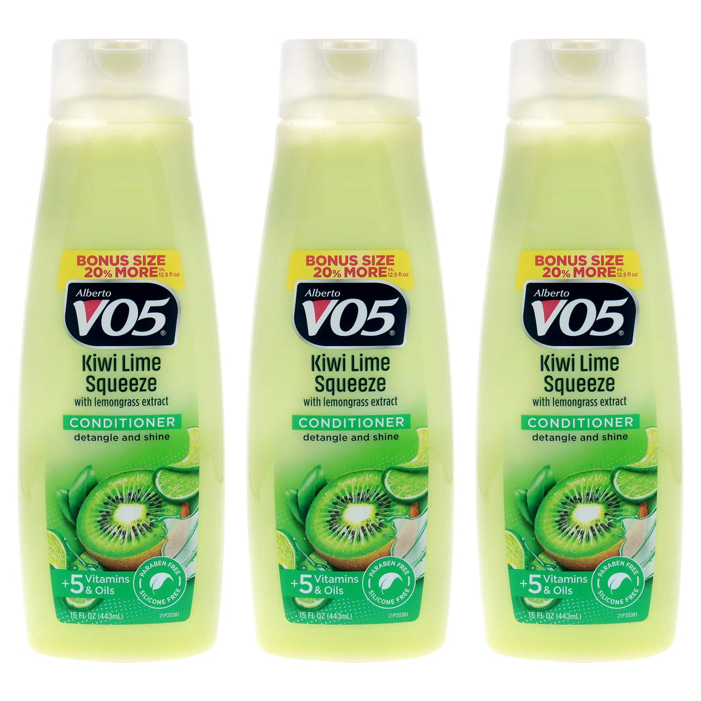 Herbal Escapes Kiwi Lime Squeeze Conditioner by Alberto VO5 for Unisex - 15 oz Conditioner - Pack of 3
