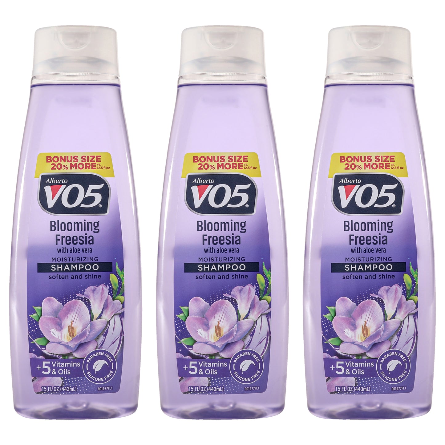 Moisturizing Blooming Freesia Shampoo by Alberto VO5 for Unisex - 15 oz Shampoo - Pack of 3