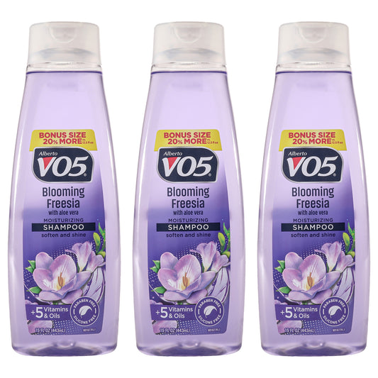 Moisturizing Blooming Freesia Shampoo by Alberto VO5 for Unisex - 15 oz Shampoo - Pack of 3