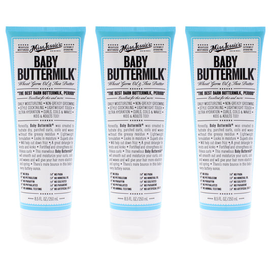 Baby Buttermilk by Miss Jessies for Unisex - 8.5 oz Cream - Pack of 3