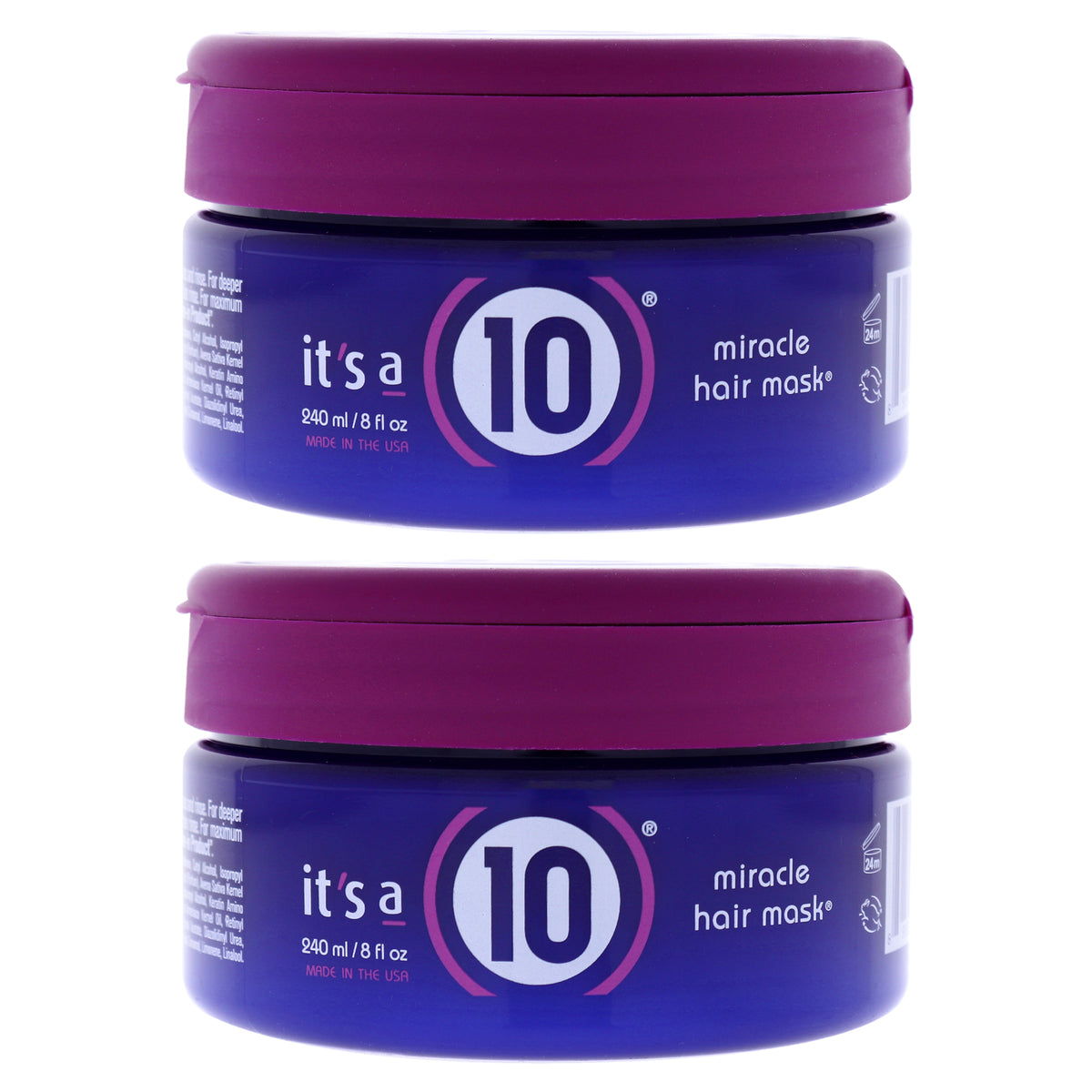 Miracle Hair Mask by Its A 10 for Unisex - 8 oz Mask - Pack of 2