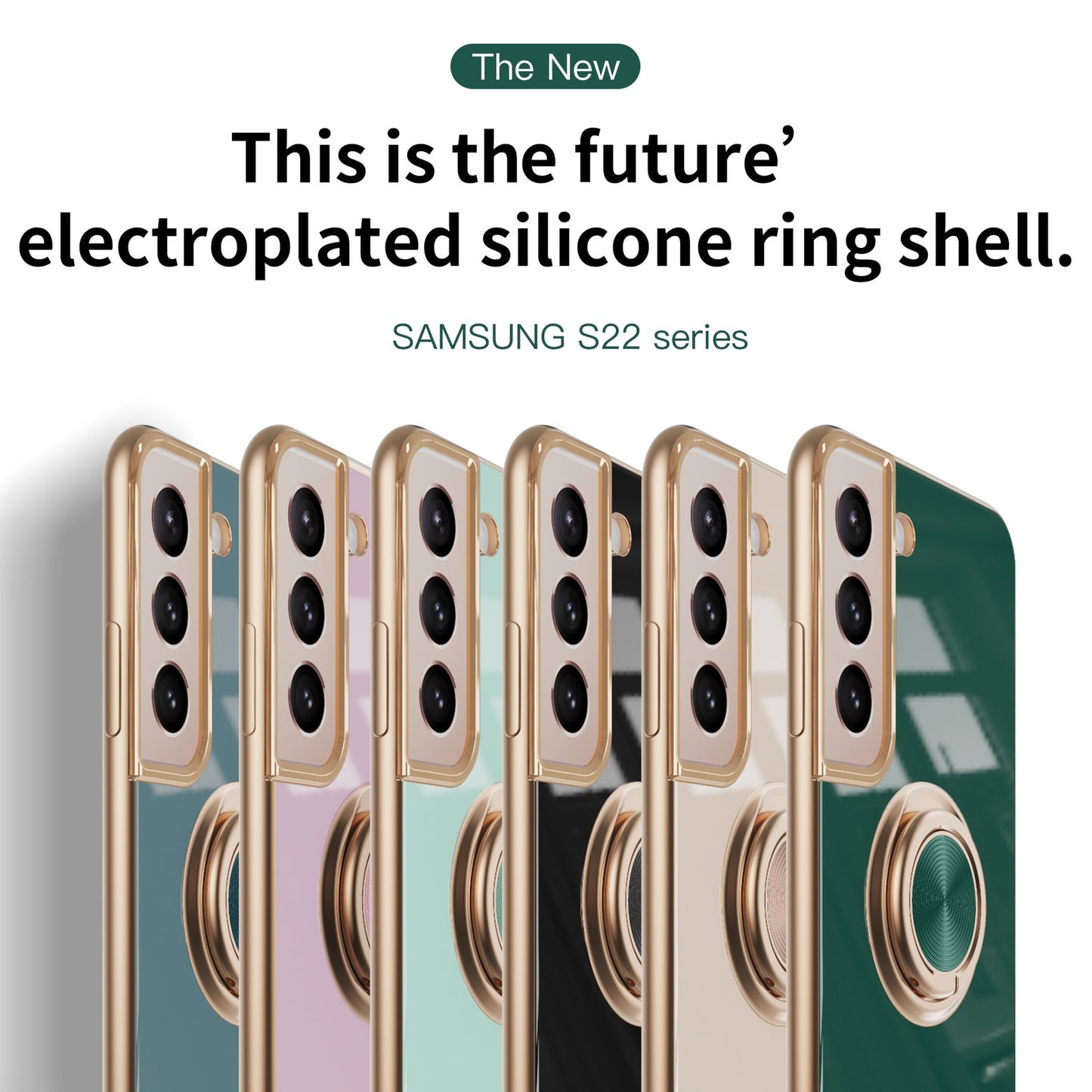 Suitable for Samsung S22 mobile phone shell S22 Uitra/plus ring buckle magnetic suction car electroplating fine hole protective cover